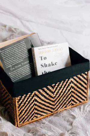 Chevron Banana Leaf Rectangular Basket
